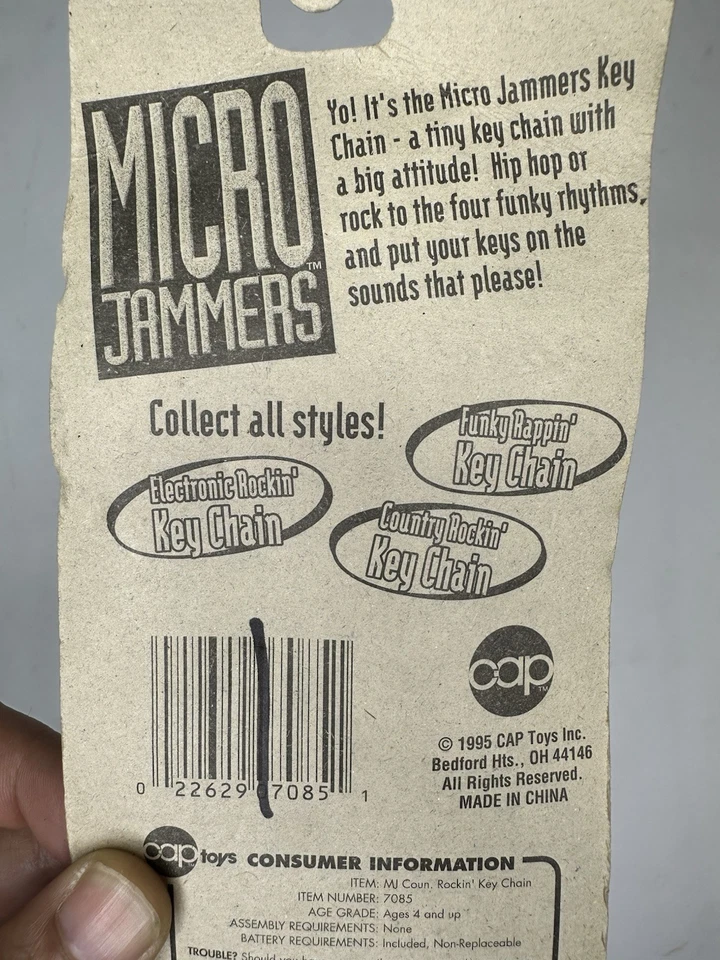 Vintage Micro Jammers Guitar Keychain Nwe In Package, Works 1995 - Image 4 of 4