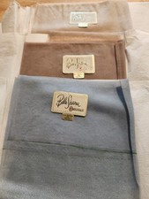 3 Pairs Nylon STOCKINGS BELLE SHARMEER Sz 9.5 Sprklng Taupe Sprklng Blue Taupe