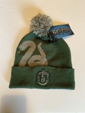 Harry Potter Slytherin Pom Knit Beanie Hat Winter One Size Fits Most Brand New