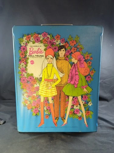 Vintage Mattel Vintage Barbie Blue Carrying Case With Handle 1969 Box *Read**