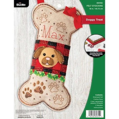 Bucilla 18'' Filz Weihnachten Strumpf Kit-Hundchen Leckerli