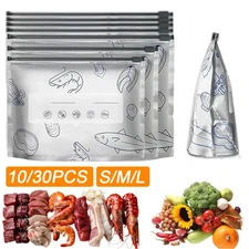 10/30PCS Reusable Aluminum Foil Sealable Storage Bags Food Sealer with Zipper 