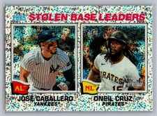 2026 Topps Heritage CABALLERO/CRUZ #4 Stolen Base Leaders Chrome Silver Sparkle