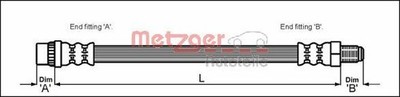 Original Metzger brake hose 4114655 for Peugeot