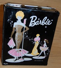 Vintage Mattel Black Vinyl Barbie Chest HUGE lot of Clothes Shoes Ken Skipper 