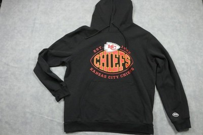 Kansas City Chiefs Hoodie Sweatshirt Mens Black NFL Football Pullover EST 1960