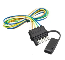 5 Way Flat Trailer Lights Wiring Harness Plug Connector 22-inch Extension Cable