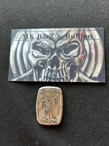 MK BARZ AG {  GRIM REAPER PROSPECTOR } 1 TROY OZ .999 SILVER BAR