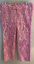 Lilly Pulitzer Womens Sz 4 Pants Palm Beach Fit Pink white floral Summer Preppy