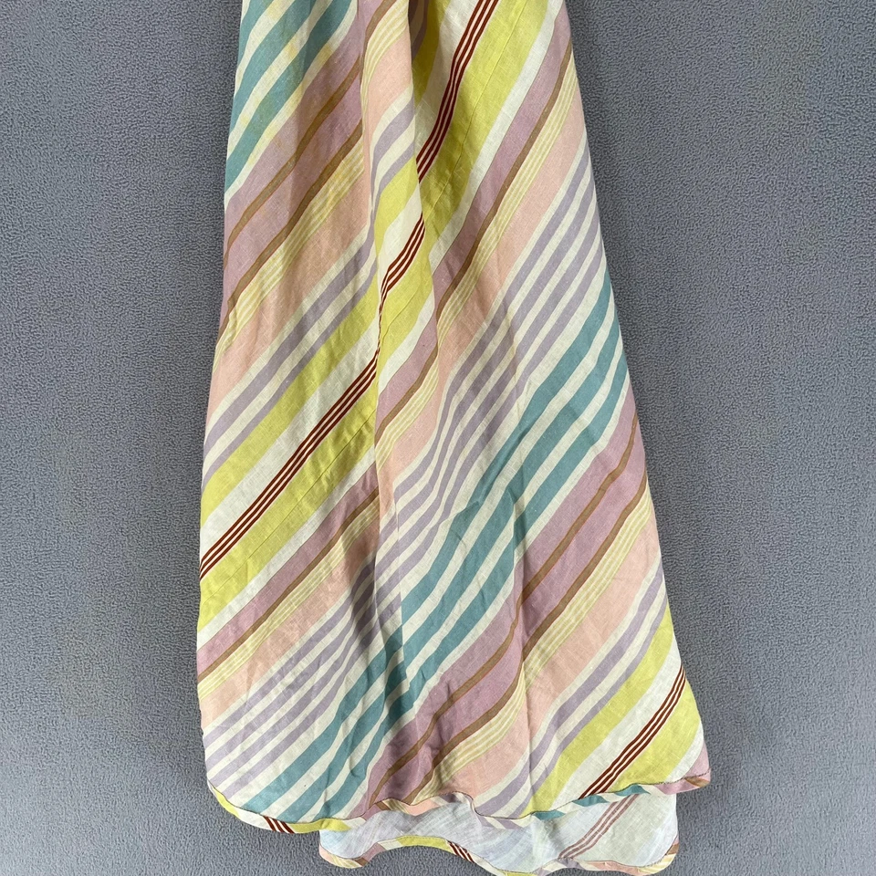 Vestido Zimmermann para mujer 4 amarillo púrpura lino corbata cinturón rayas corbata larga maxi Foto 4 de 4