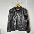 Ben Sherman Jacket Mens Extra Large Brown 100% Leather Motorcycle Biker Cafe Mod