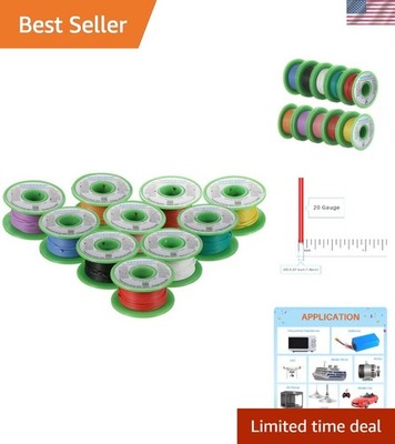 20 Gauge Silicone Wire Kit - 10 Colors, 30ft Stranded Tinned Copper Wire