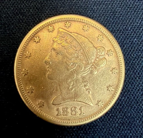 1881 P $5 GOLD Liberty Half Eagle Coin #70