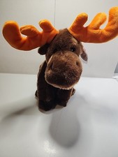 Ty Beanie Buddy Chocolate Moose Plush Brown Orange Antlers Stuffed Animal 12"