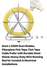 6mm x 500ft Fiberglass Fish Tape Duct Rodder ...