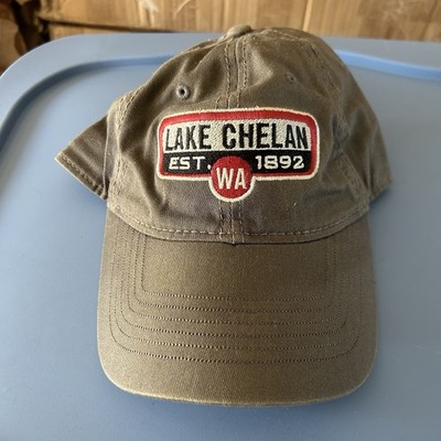 Lake Chelan Washington CITY Mens HAT Strapback Spell out Vacation Embroidered