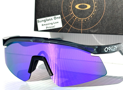 NEW Oakley HYDRA Shiny Crystal Black PRIZM Violet Lens Sunglass
