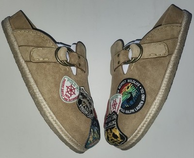 Mens Polo Ralph Lauren Turbach Logo Patch Suede Mule Clog Sandals
