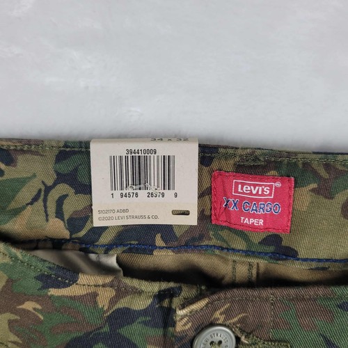 Levi's XX Pantalone Cargo Conico Uomo 34x32 Verde Mimetico Utility Tasche Casual Nuovo con etichette - Foto 9 di 12