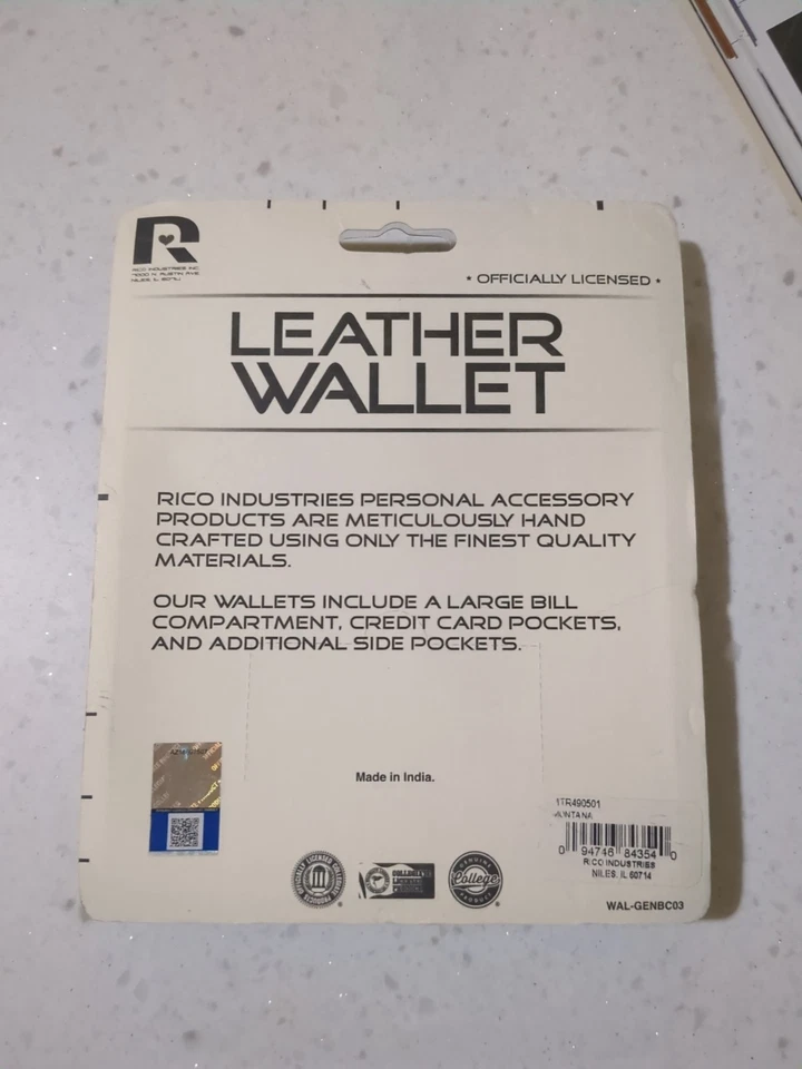 Rico Industries Montana Grizzlies UM Laser Engraved Leather Wallet Camel Brown - Image 2 of 4