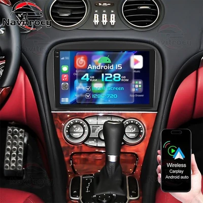4+128G Android 15 Autoradio Navi CarPlay Für Mercedes Benz SL R230 SL350 SL500 - Bild 1 von 4