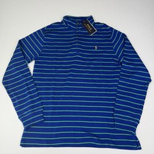 Polo Ralph Lauren Boys LARGE 14-16 Blue Pullover Crew Neck Quarter Zip