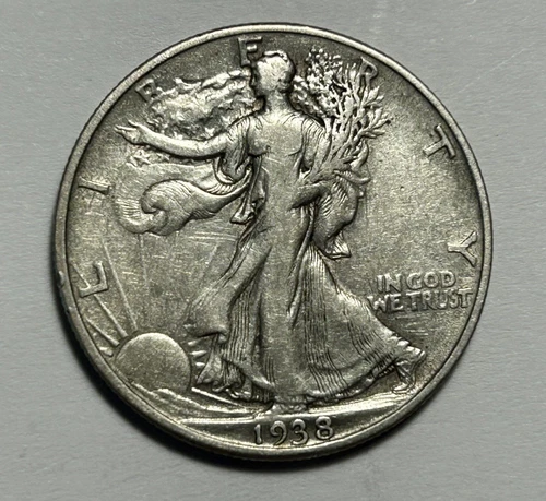 1938 D WALKING LIBERTY HALF DOLLAR VF