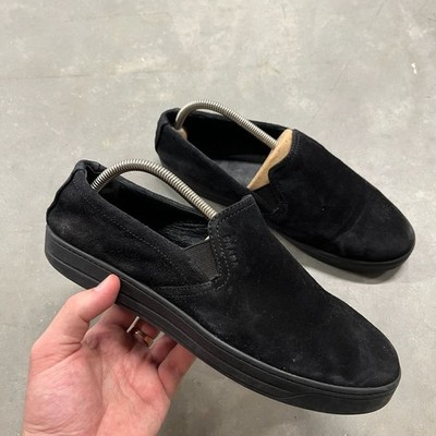 Prada Black Suede Slip-On Sneakers