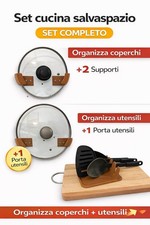 Set Organizer Cucina Porta Coperchi e Porta Mestoli