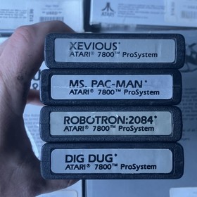Lot Of 4 Cib Atari 7800 Ms Pac-man Dig Duh Robotron 2084 Xevious