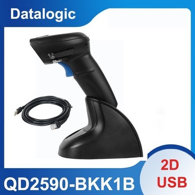 Datalogic QD2590-BKK1B 2D USB Imager Handheld Barcode Scanner with Cable & Base