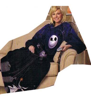 The Nightmare Before Christmas Comfy Blanket with Sleeves, Unisex Adult Size