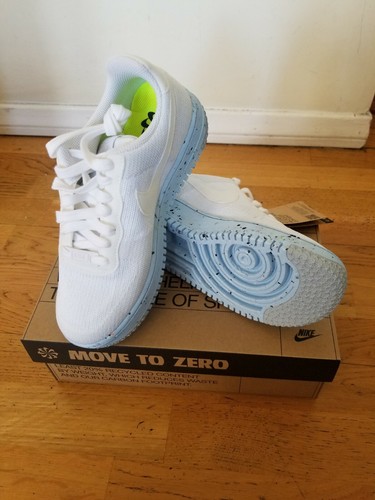 Nike Air Force 1 Crater Flyknit Mujer Talla 7 Blanco-Pure Platinum | eBay