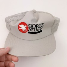 Vintage Sports Afield Gray Embroidered Mesh Snapback Trucker Hat Cap