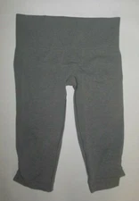LULULEMON EBB AND FLOW CROP PANTS GRAY SEAMLESS YOGA RUNNING SPIN LOUNGE EUC 8