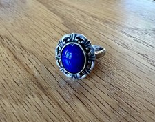 Lapis Lazuli Ring With Cut-Out Design Sterling Silver sizes 6.5  8