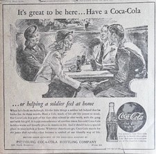 1945 newspaper ad for Coca-Cola - Allies enjoy friendly pause,, WW2 ad