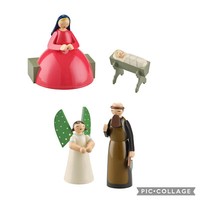 Wendt & KüHn Krippenszene 4 Tlg Maria, Josef, Krippe Mit Kind, Engel, Neuheit