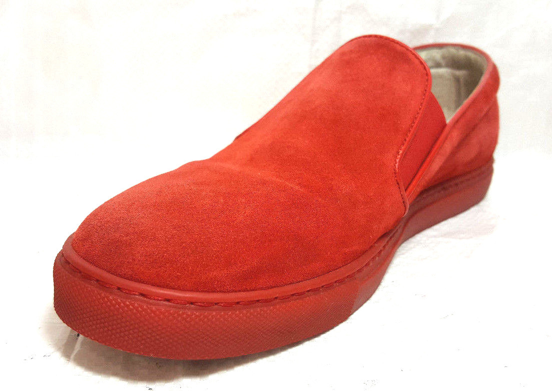 DEL TORO MENS CASUAL SNEAKERS slipon SHOES 11 RED SUEDE