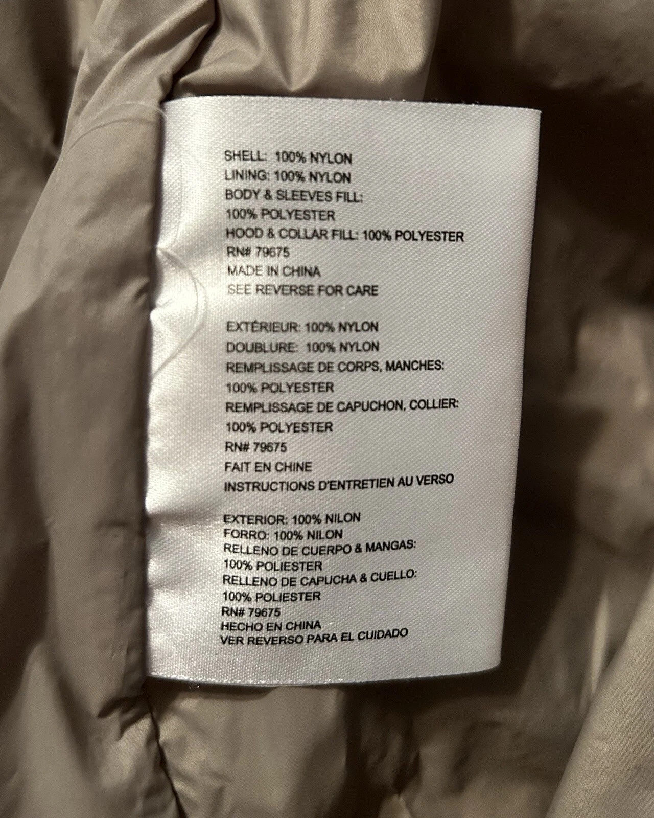 Michael Kors Cappotto donna imbottito in nylon trapuntato con cappuccio marrone chiaro taglia M