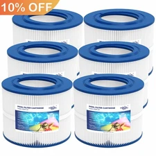 6 Pack Hot Tub Spa Pool Filter Cartridge for Bullfrog Wellspring 10-00282 PBF40M