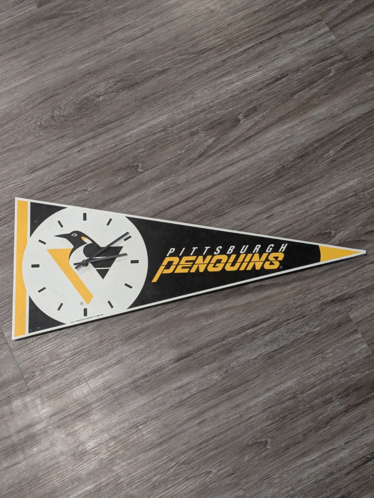 Vintage Pittsburgh Penguins Pennant Wall Clock