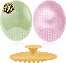 3PCS Baby Bath Brush Cradle Cap Scrubber Exfoliator Facial Cleansing Set
