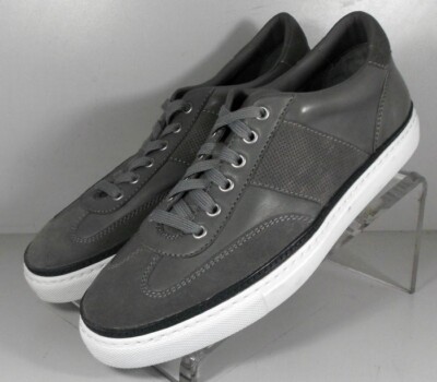 245827 MS50 CASEY MEN'S SHOE 9.5 M GRAY LEATHER LACE UP JOHNSTON&MURPHY