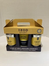 Men’s” Izod Sport” Lot Of 3 Body care Toenail Clippers, Wash, 40 G Sponge NIB