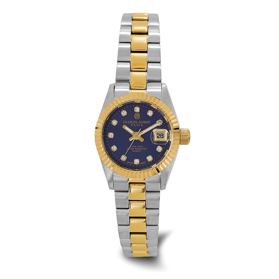 Charles Hubert Womens Yellow-plated Stainless Steel Black 