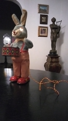 Vintage Cragstan Peter the Drumming Rabbit Tin Toy 1950's 12