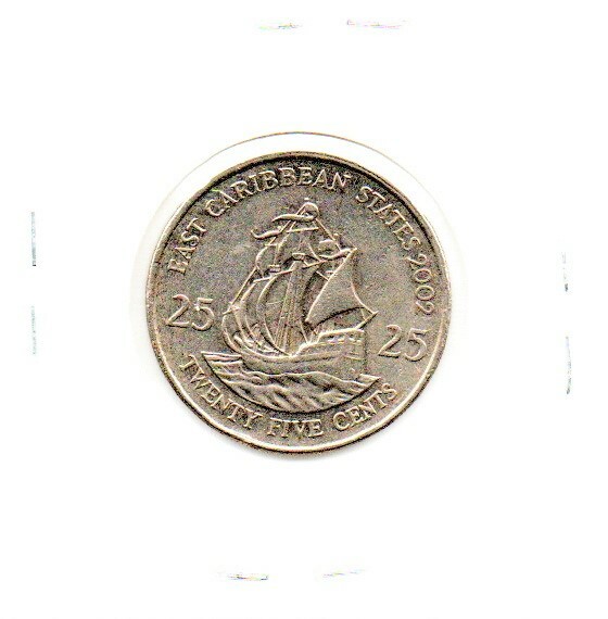 East Caribbean States 2002 Coin 25 Cents Queen Elizabeth II