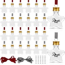 32 Pack Christmas Booze Balls, Fillable Christmas Tree Hanging Ornaments Clea...