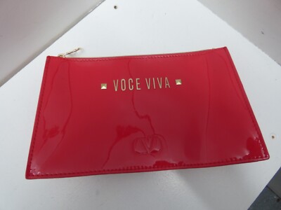 Damen Voce Viva Valentino rot Reißverschluss hübsche Kosmetiktasche